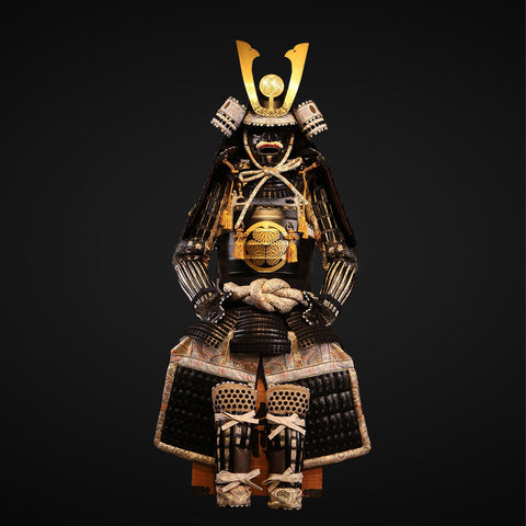 Tokugawa Clan Black and White Samurai Armor Featuring Armor of God Prayer Design


