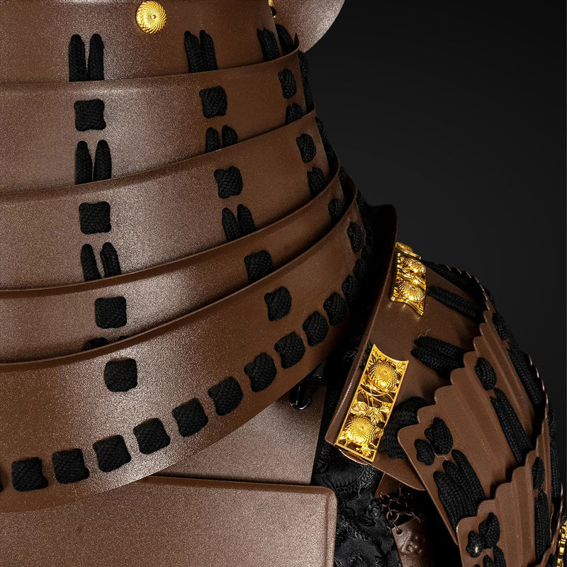 Handmade Life-Size Tokugawa Clan Samurai Armor – Brown Yoroi 