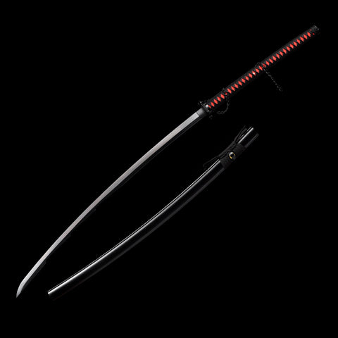 anime katana Odachi zangetsu ichigo bankai sword Black Blade 1060 carbon steel bleach ichigo kurosaki-QQ0130z 2