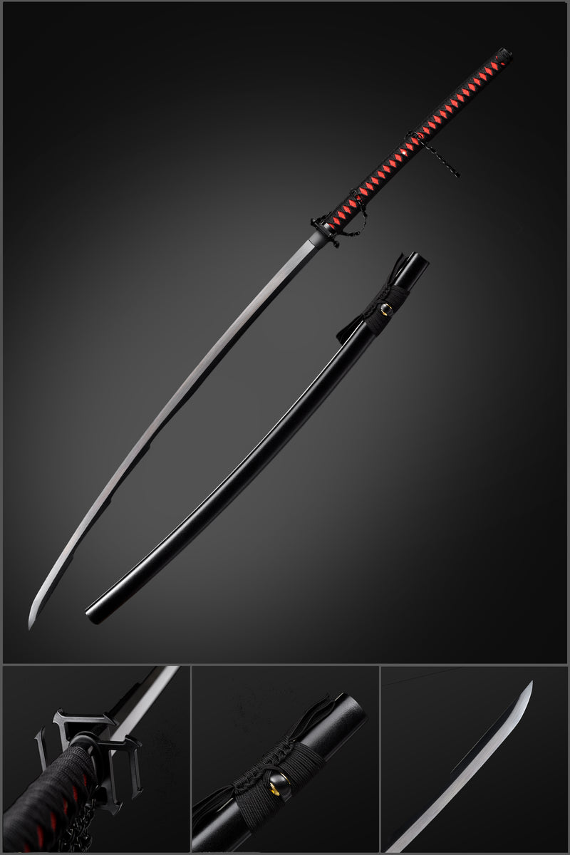 Bleach Ichigo Kurosaki Bankai Schwert Tensa Zangetsu Odachi 140 cm 1060 Stahl Katana-Coolkatana 