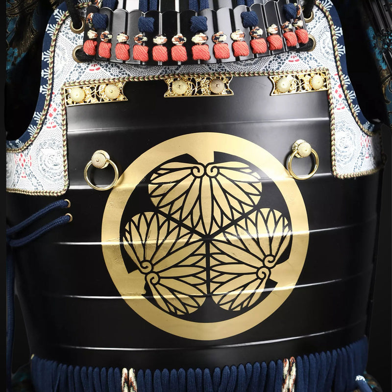 Handmade Tokugawa Clan Black,Blue Samurai Armor with Kuro Kuwagata Kab 