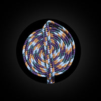 Balanced mix of purple, orange, white, and deep green Thickened Sageo