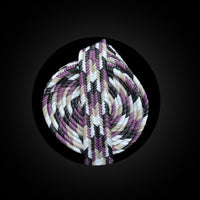 Balanced mix of black, white, purple, and yellow Thickened Sageo