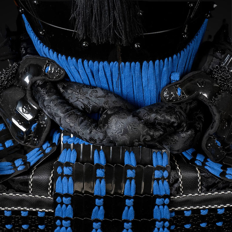 Handmade Life-Size Black & Blue Japanese Samurai Armor Authentic Yoroi 
