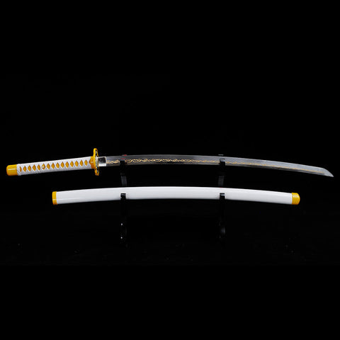 Hand Forged Anime Sword Demon Slayer Zenitsu Agatsuma Nichirin Sword 1095 High Carbon Steel Clay Tempered