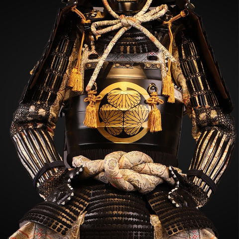 Eye Armor Trim on Handmade Tokugawa Samurai Armor with Helmet

