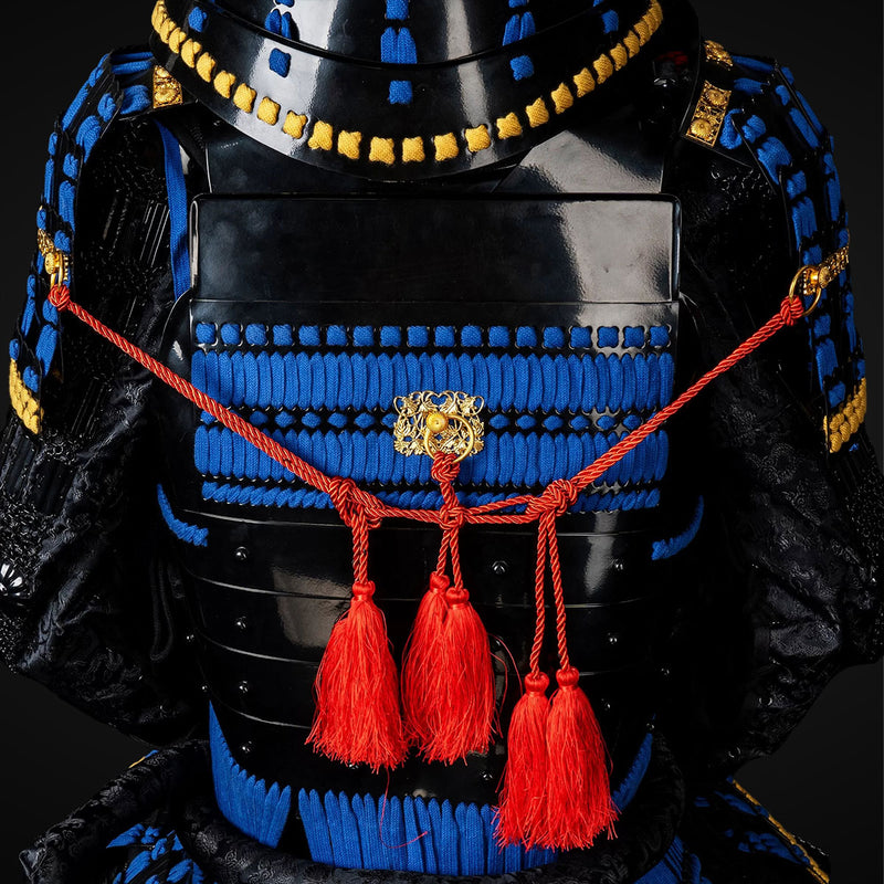 Handmade Life-Size Black & Blue Japanese Samurai Armor Authentic Yoroi 