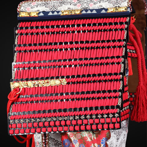 A handcrafted samurai armor set, perfect for those learning how to dye leather armor.

