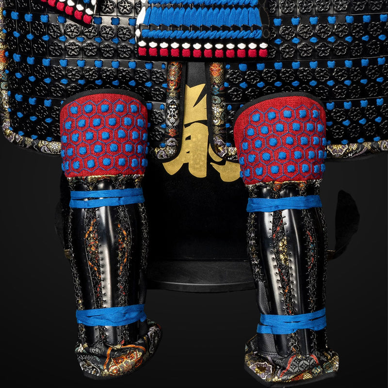 Handmade Life-Size Oda Clan Samurai Armor – Kachi Blue & Black Yoroi 