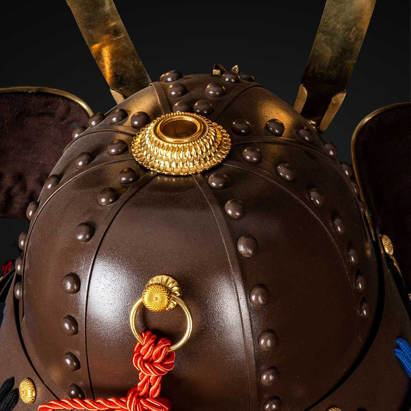 Handmade Life-Size Oda Clan Kachi Samurai Armor – Brown & Golden Yoroi 