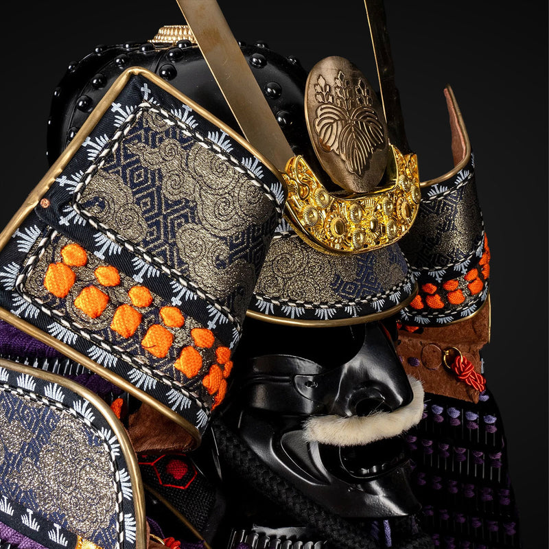 Handmade Oda Clan Kachi Black & Purple Life-Size Yoroi Samurai Armor 