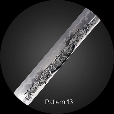 Engraved Symbolic Blade on Custom Samurai Sword	