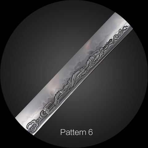 Lightning Engraved Blade on Custom Samurai Katana	