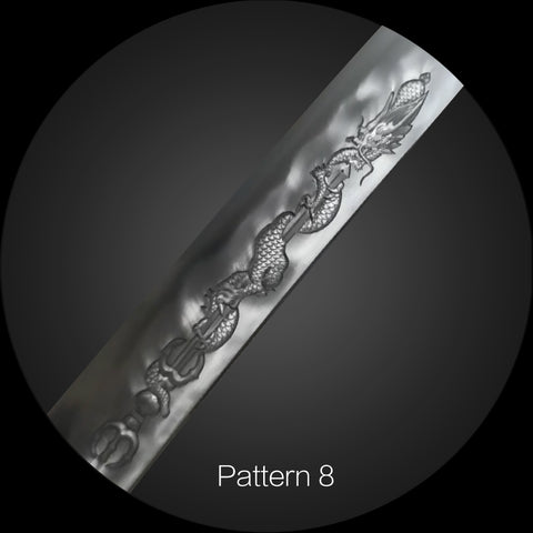 Katana Blade Featuring Floral 3D Engraving Design	