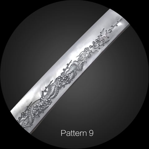 High Carbon Katana with Intricate Blade Detailing	