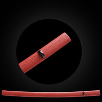 Red fish-scale textured saya with Black Buffalo Horn