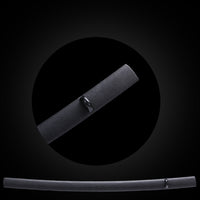 Black fine leather-textured saya with Buffalo Horn