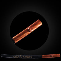 Dark gold pattern with black base saya with Buffalo Horn