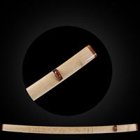 Wood color with hand-carved dragon pattern saya with brown Buffalo Horn