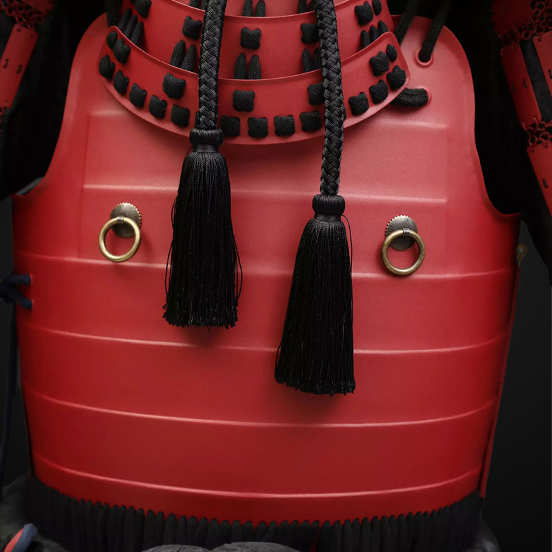 Handmade Life-Size Red Iyozane Japanese Samurai Armor Yoroi 