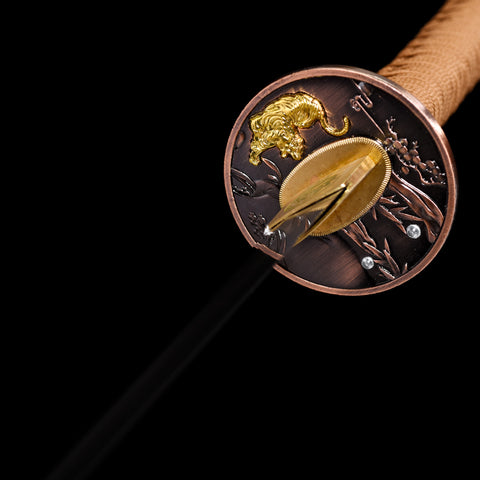 Angle shot of the Bloodbane blade, showing the refined edge and textured surface.

