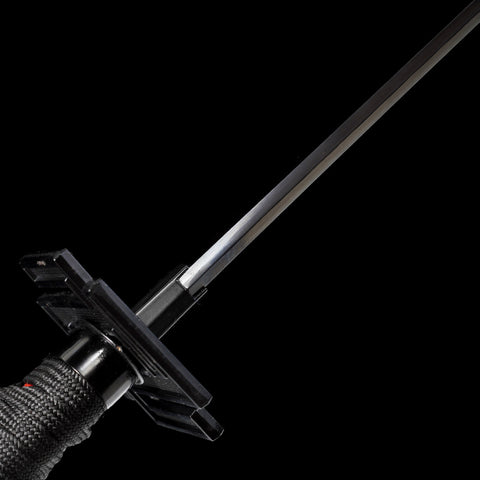 Wooden mekugi peg securing tsuka to full tang blade