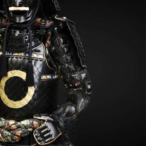 Life-Size Feudal Japan Samurai Armor with Antler Crest

