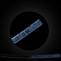 Blue pattern with black dots saya with Buffalo Horn