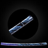 Blue pattern with purple-black base saya with Buffalo Horn