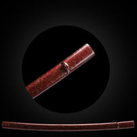 Gold silk on dark red base saya with Buffalo Horn