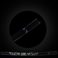 Black base with colorful flowers saya with black Buffalo Horn