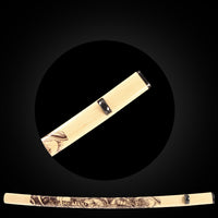 Natural wood color with black devil pattern Saya with Black Buffalo Horn