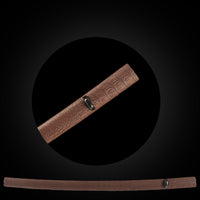 Brown leather-textured saya with black Buffalo Horn