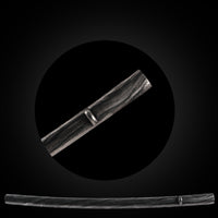 Black Tree Pattern Saya with Same Color Buffalo Horn