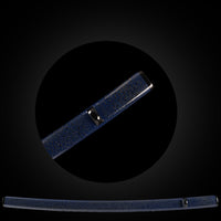 Gold dots on deep blue base saya with black Buffalo Horn