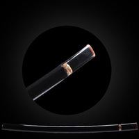 Black lacquered saya with brown jade Buffalo Horn