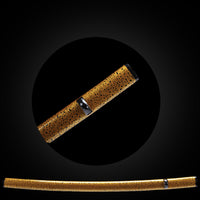 Gold with black dot painted saya with Black Buffalo Horn