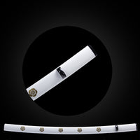 White with five plum blossom pattern glossy saya with Black Buffalo Horn.