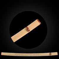 Hand-carved wooden color dragon pattern saya with brown Buffalo Horn