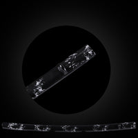 Black lacquered with white fireworks pattern saya with Buffalo Horn