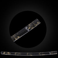 Black lacquered with gold fireworks pattern saya with Buffalo Horn