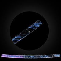 Blue pattern with purple-black gradient base saya with Buffalo Horn.