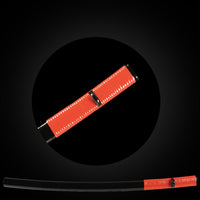 Black base with red stripes saya with black Buffalo Horn