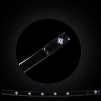 Five white stripes with black base saya with Buffalo Horn.