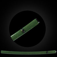 Gold dots on olive green base saya with Black Buffalo Horn