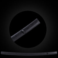 Matte black with glossy dots painted saya with black Buffalo Horn