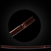 Black pattern on orange base saya with black Buffalo Horn