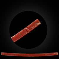 Gold silk pattern on red base saya with Buffalo Horn