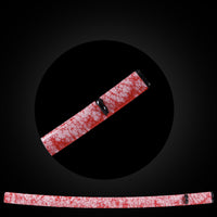 White dots on red base saya with black Buffalo Horn.