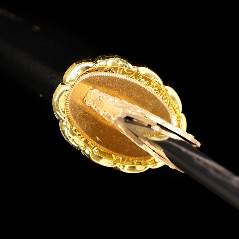 Ghost of Yotei Dark Night Golden Katana 1060 Carbon Steel Sword 